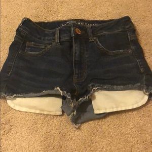 dark wash denim shorts